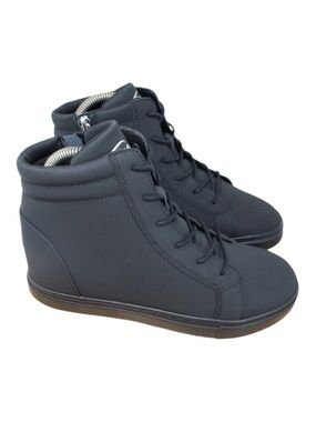 Fuego Black Wedge High-Top Sneaker Boots